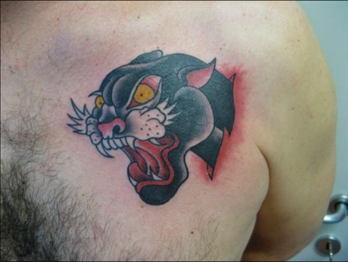 Traditional panther tattoo by Mr. Jack: TattooNOW Traditional panther tattoo by Mr. Jack: TattooNOW