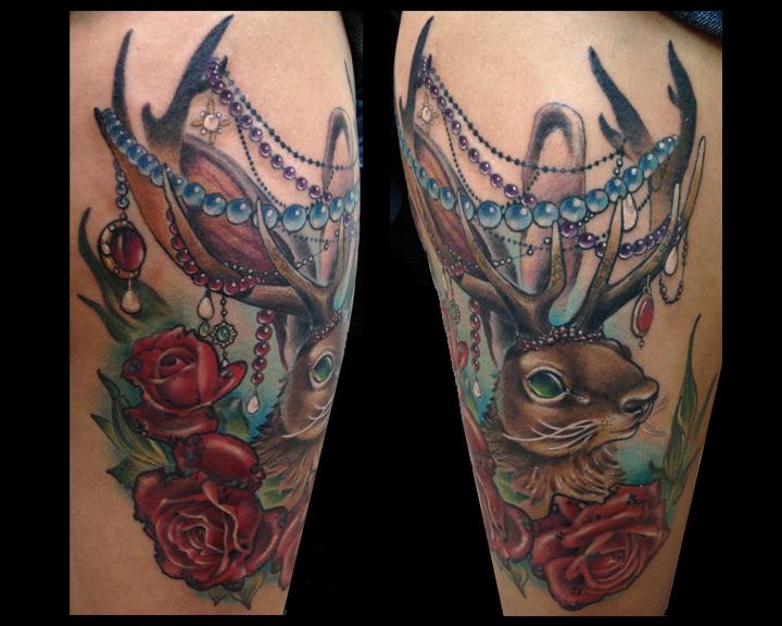 Jankowzki custom Tattoos Jackalope