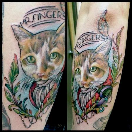 Tattoos - Mr. Fingers Cat Tattoo - 92065