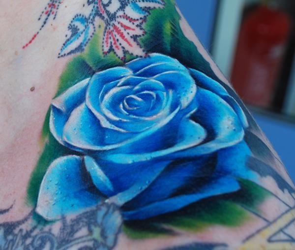 Tattoos - Rose Neck Tattoo - 50368