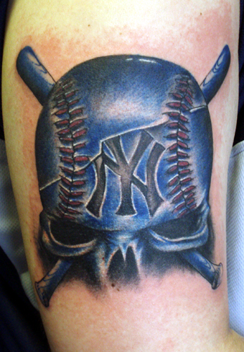 Tattoos - Yankee skull ball - 29206