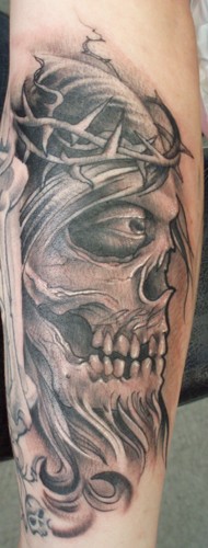 Tattoos - Jesus skull - 50866