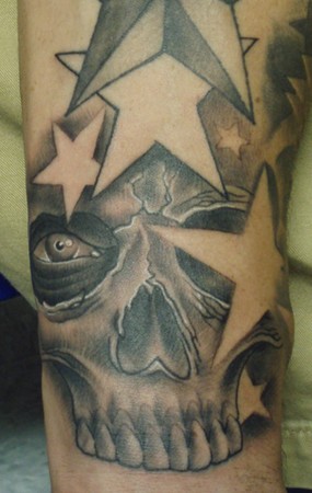 Tattoos - Matt's star skull - 42182