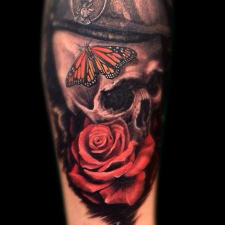 Tattoos - Skull Rose Butterfly - 103801
