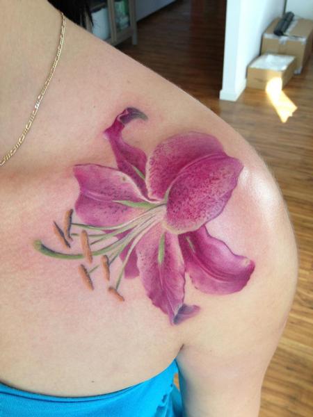 Tattoos - michele@offthemaptattoo.com, Flower lilium - 89258