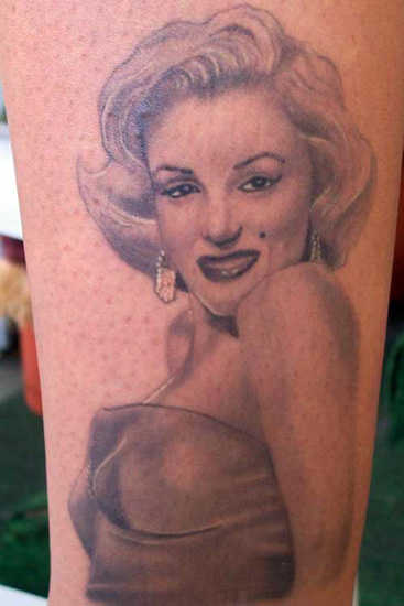 Realistic Side Marilyn Monroe Tattoo by Cherub Tattoo