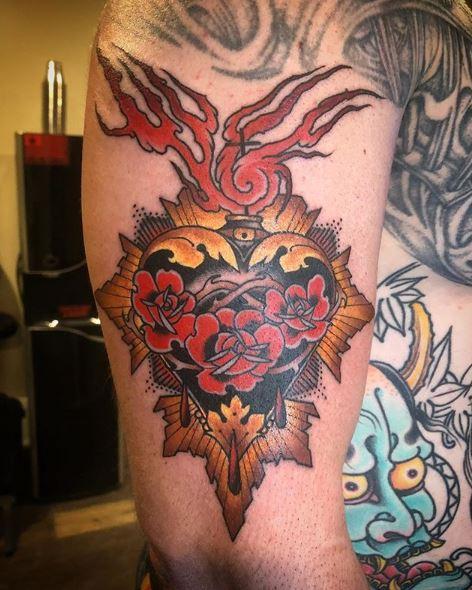 sacred heart tattoo traditional