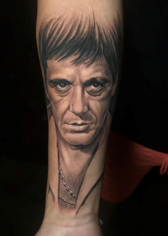Oak Adams Al Pacino Scarface Portrait by Oak Adams: TattooNOW