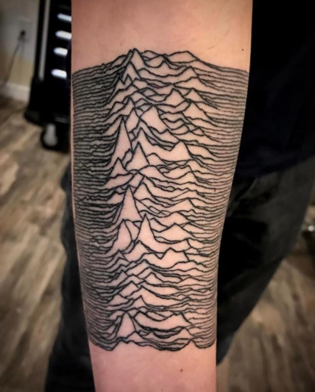 Joy Division inspired arm tattoo  Tattoogridnet