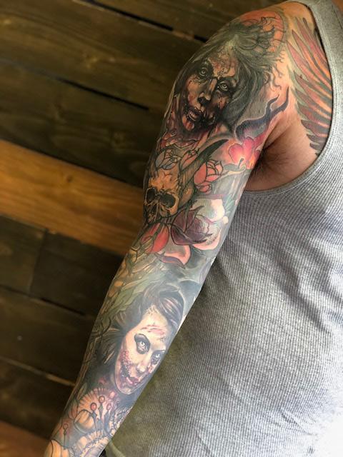 spiral horror leg sleeve tattooTikTok Search