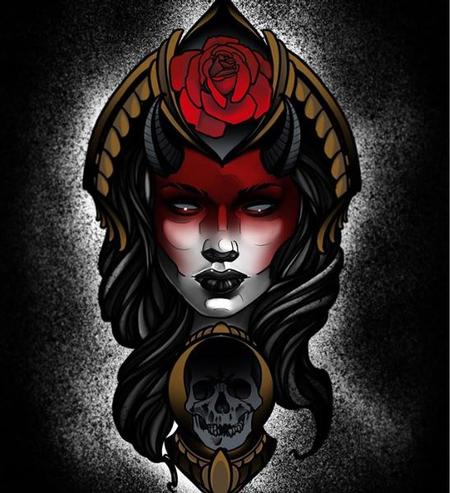 Art - Al Perez - Original Art - Demon Lady - 140522