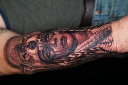 Tattoos - Ryan Cumberledge Woman with Wolf Headdress - 142503