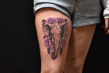 Tattoos - Bonnie Seeley Elephant Portrait  - 142130