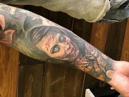 Al Perez - Voodoo Doll and Zombie Girl Tattoo Sleeve