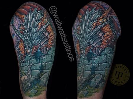 Tattoos - Walt Watts Dragon and Unicorn - 142197