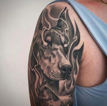 Tattoos - Smokey Doberman Pinscher - 145760