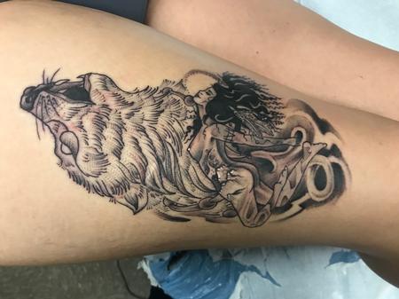 Tattoos - Fia Howling Wolf - 142670