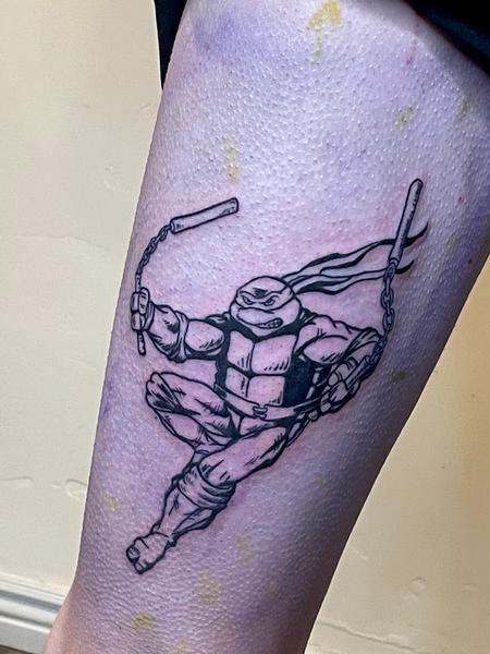 Photo by jessileeartist on Instagram  michelangelo tmnt ninjaturtles  michelangelotattoo tmnttattoo n  Color tattoo Female tattoo artists  Orlando tattoo