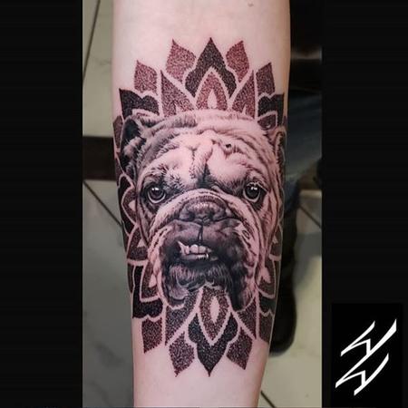 Tattoos - Walt Watts Dog Mandala - 139320