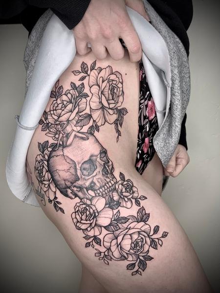Tattoos - Brennan Walker Skull and Roses Tattoo - 143587