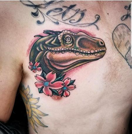 Tattoos - Dinosaur Chest Tattoo - 134546