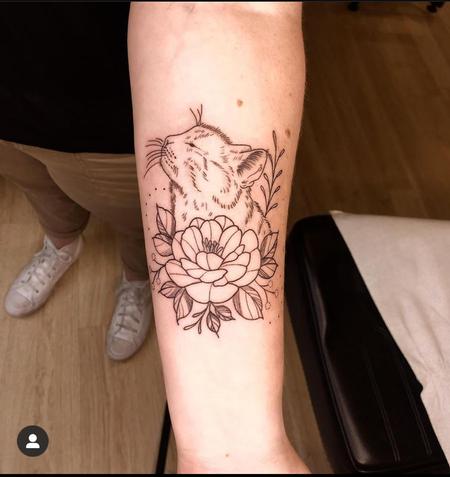 Tattoos - Fineline Cat by Hadley Clark - 143571