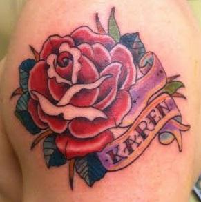 Tattoos - Traditional Rose Tattoo - 98712