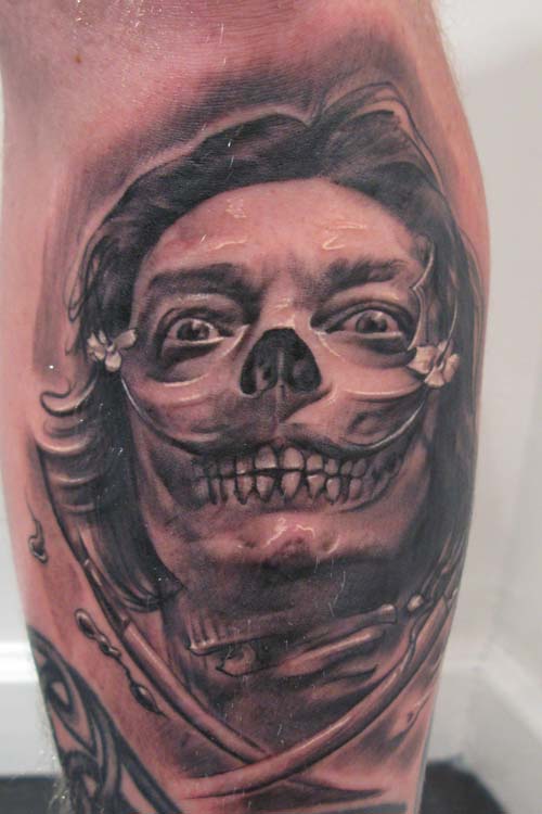 Salvador Dali skull and crossbones tattoo by Little Dragon: TattooNOW