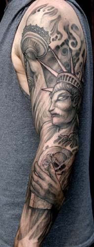 Paul Booth - Statue of Liberty sleeve tattoo