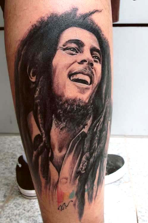 Bob Marley tattoo portrait  Lazy Red Dog