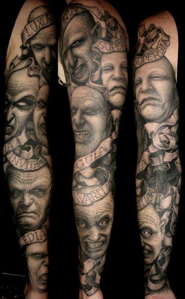 Tattoos - Seven Deadly Sins Arm Sleeve Tattoo - 108499