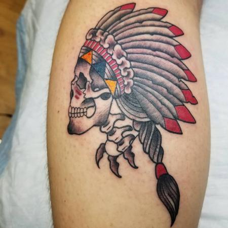 Tattoos - Injun skull - 140322