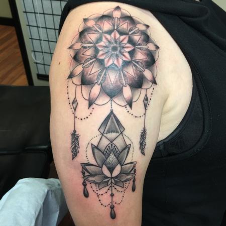 Tattoos - mandala with lotus - 130551