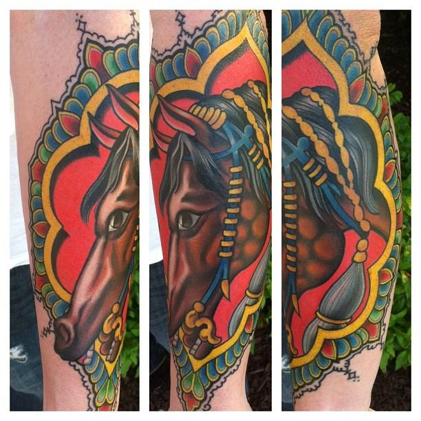 Neo Traditional Horse Tattoo