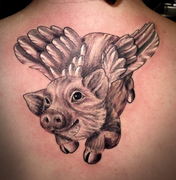 Flying Pig by Daniel Rosini: TattooNOW Flying Pig by Daniel Rosini: TattooNOW