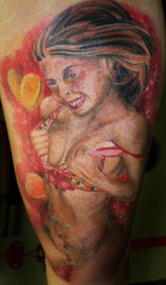 Tattoos - Girl in bikini sorounded by candy - 50751