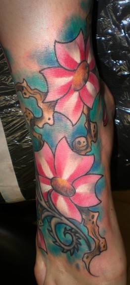 Tattoos - Cherry foot. - 50761