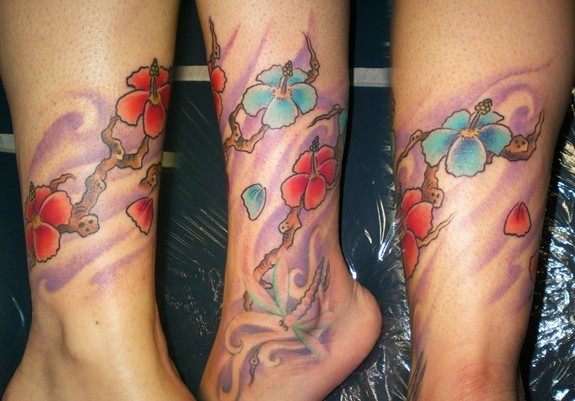 Tattoos - Dragon Fly Cherry Blossom - 51552