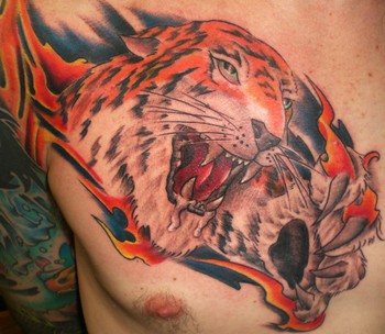 Tattoos - Tiger Chest Panel - 48775