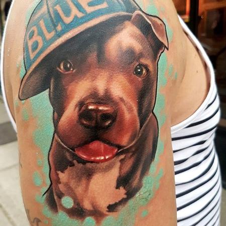 Tattoos - Color Realism Dog Portrait - 132027