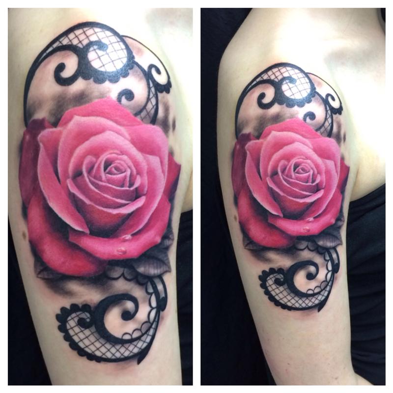 Pink Rose Fresh By Ravi Lassi TattooNOW