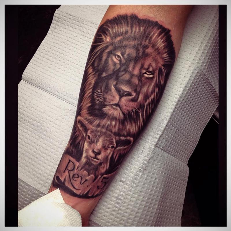 Lion and the Lamb  First tattoo done by Cole of Inborn Tattoo Brooklyn  NY  rtattoos
