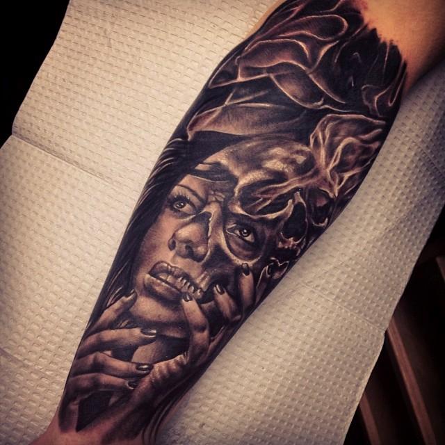 dark tattoo sleeve forearm filler｜TikTok Search