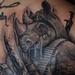Tattoos - Black and Gray Rhino Tattoo - 59445
