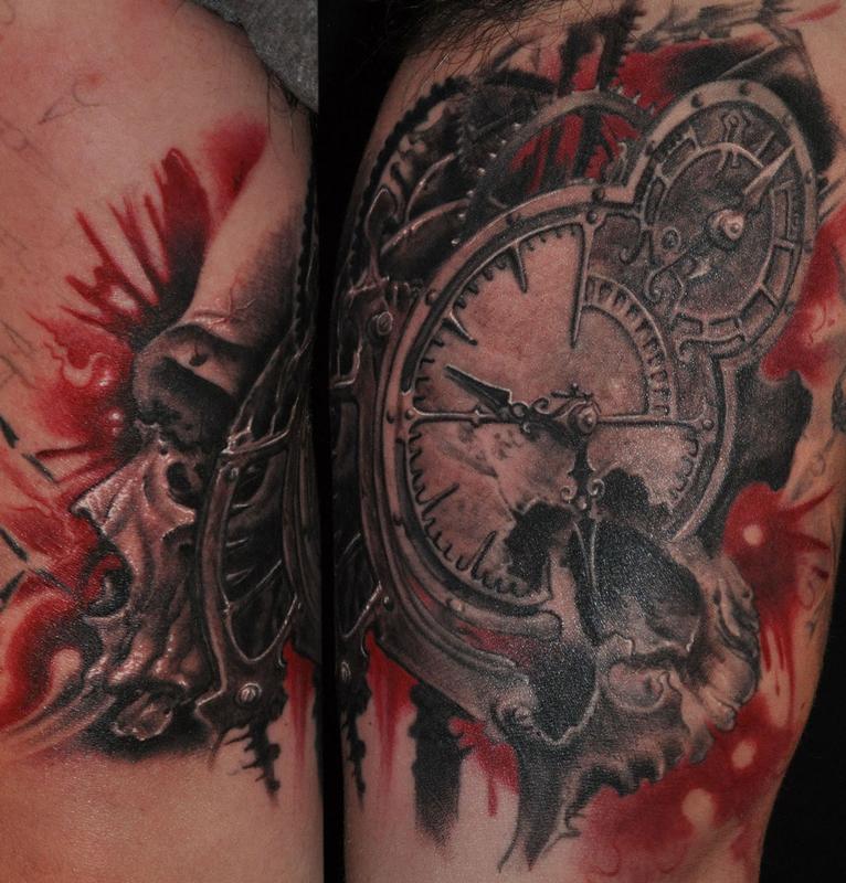 Clock and gears of death by Roly Viruez: TattooNOW