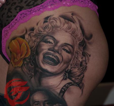Tattoos - Marilyn monroe  realistic portrait  - 75652