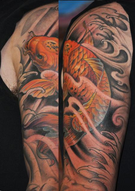 Tattoos -  Orange Koi fish tattoo - 84396