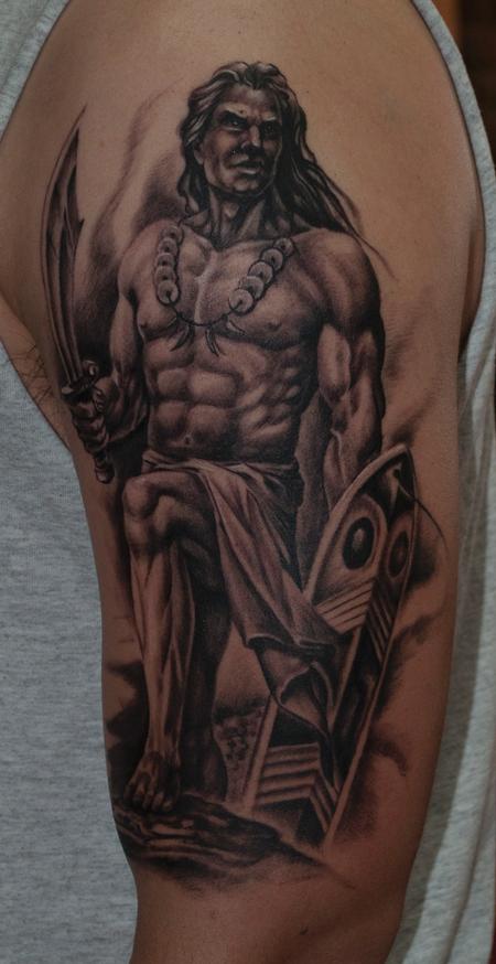 Lapu Lapu warrior sleeve in progress by Roly Viruez: TattooNOW