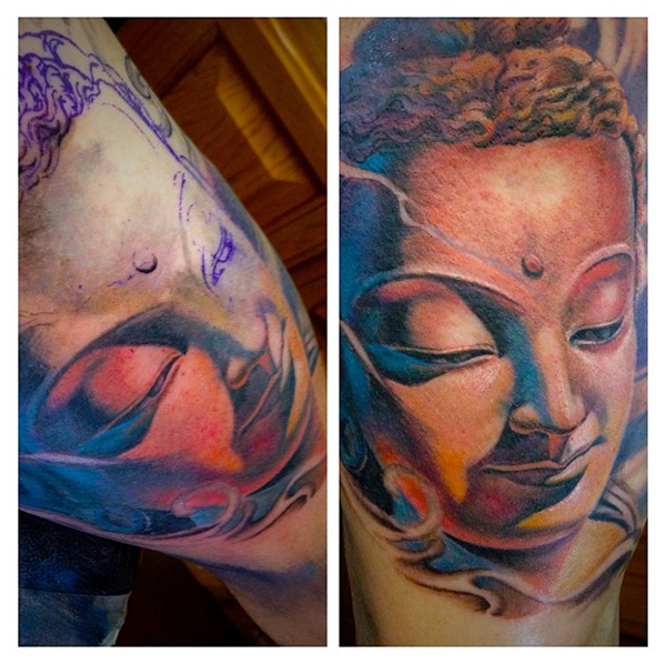 realistic buddha portrait by Roly Viruez: TattooNOW