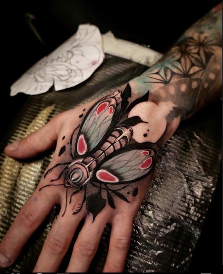 Tattoos - Fly Hand Tattoo - 144028